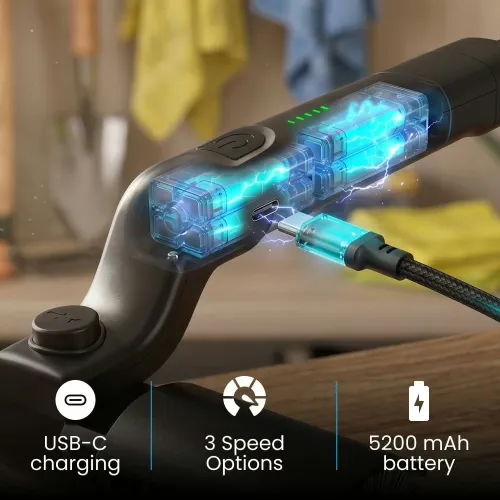 GrillWizz Limpiador de Barbacoa — inalámbrico, recargable por USB-C, para cualquier barbacoa